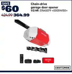 RONA CRAFTSMAN Chain-drive garage door opener, 1/2 HP offer