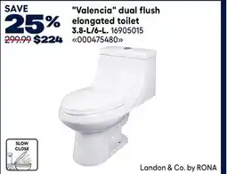 RONA Landon & Co. by RONA Valencia dual flush elongated toilet 3.8-L/6-L offer