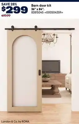 RONA Barn door kit offer