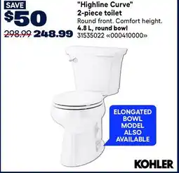 RONA KOHLER Highline Curve 2-piece toilet offer