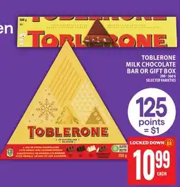 Food Basics TOBLERONE MILK CHOCOLATE BAR OR GIFT BOX offer