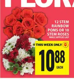 Food Basics 12 STEM RAINBOW POMS OR 10 STEM ROSES offer