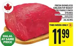 Food Basics FRESH BONELESS SIRLOIN TIP ROAST OR FAMILY PACK STEAKS offer