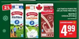 Food Basics LACTANTIA PURFILTRE OR LACTOSE FREE MILK OR BEATRICE CHOCOLATE MILK offer