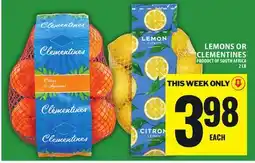 Food Basics LEMONS OR CLEMENTINES offer