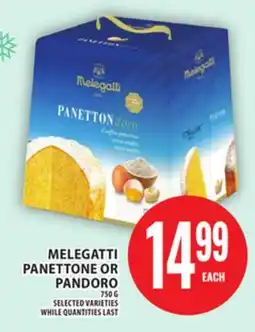 Food Basics MELEGATTI PANETTONE OR PANDORO offer