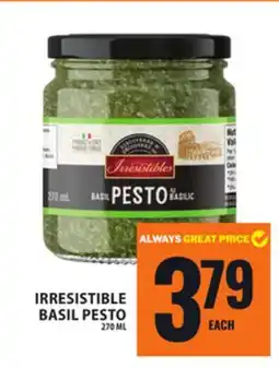 Food Basics IRRESISTIBLE BASIL PESTO offer