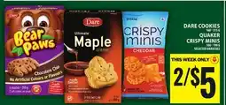Food Basics DARE COOKIES OR QUAKER CRISPY MINIS offer