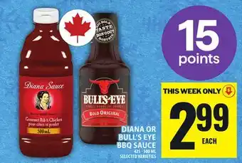 Food Basics DIANA OR BULL'S EYE BBQ SAUCE offer