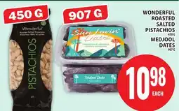 Food Basics WONDERFUL ROASTED SALTED PISTACHIOS OR MEDJOOL DATES offer