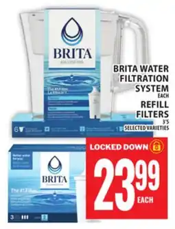 Food Basics BRITA WATER FILTRATION SYSTEM OR REFILL FILTERS offer