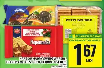 Food Basics KRAS OR HAPPY SWING WAFERS, KRAKUS COOKIES, PETIT BEURRE BISCUITS offer