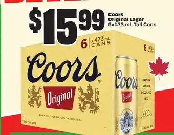 Chalo FreshCo Coors Original Lager 6x473 mL Tall Cans offer