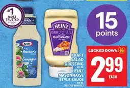 Food Basics KRAFT SALAD DRESSING OR HEINZ MAYONNAISE STYLE SAUCE offer