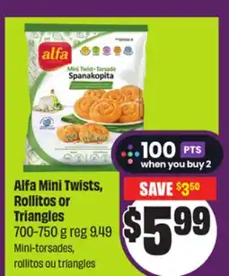 Chalo FreshCo Alfa Mini Twists, Rollitos or Triangles 700-750 g offer