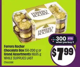Chalo FreshCo Ferrero Rocher Chocolate Box 156-200 g or Grand Assortments 118.65 g offer
