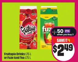 Chalo FreshCo Fruitopia Drinks 1.75 L or Fuze Iced Tea 1.75 L offer