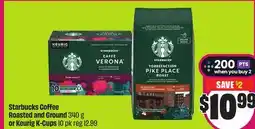 Chalo FreshCo Starbucks Coffee Roasted and Ground 340 g or Keurig K-Cups 10 pk offer