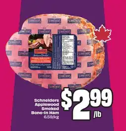 Chalo FreshCo Schneiders Applewood Smoked Bone-In Ham 6.59/kg offer