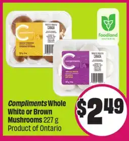 Chalo FreshCo Compliments Whole White or Brown Mushrooms 227 g Product of Ontario offer
