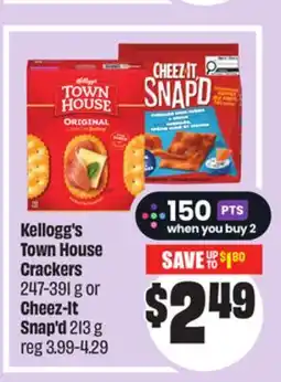 Chalo FreshCo Kellogg's Town House Crackers 247-391 g or Cheez-It Snap'd 213 g offer