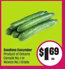 Chalo FreshCo Seedless Cucumber Product of Ontario Canada No. 1 or Mexico No. 1 Grade offer