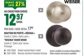 BMR BOUTON DE PORTE  RÉGINA  offer