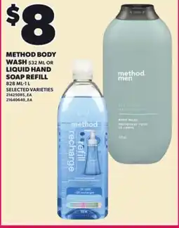 Loblaws METHOD BODY WASH, 532 ML OR LIQUID HAND SOAP REFILL, 828 ML-1L offer