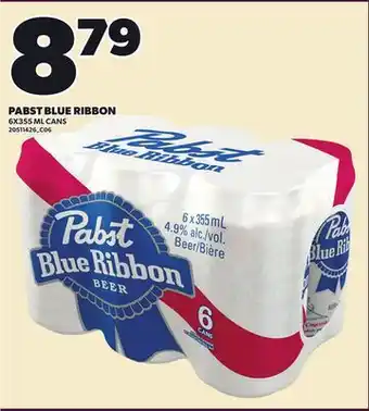 Loblaws PABST BLUE RIBBON, 6X355ML CANS offer