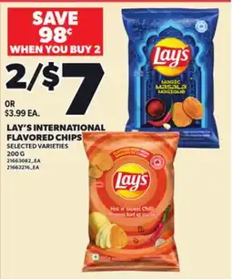 Loblaws LAY'S INTERNATIONAL FLAVORED CHIPS, 200 G offer