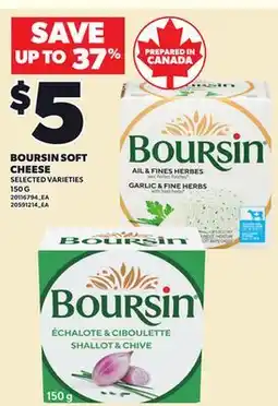 Loblaws BOURSIN SOFT CHEESE, 150G offer