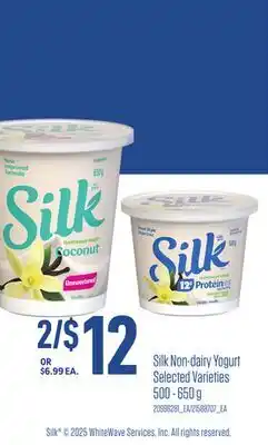 Loblaws SILK NON-DAIRY YOGURT, 500 - 650G offer