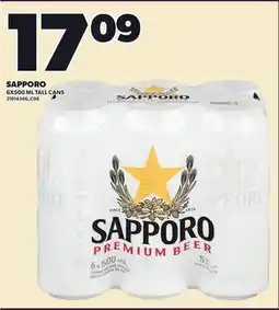 Loblaws SAPPORO, 6X500 ML TALL CANS offer