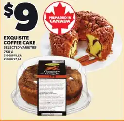 Loblaws EXQUISITE COFFEE CAKE, 750 G offer