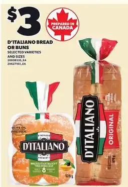 Loblaws D'ITALIANO BREAD OR BUNS offer