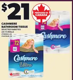 Loblaws CASHMERE BATHROOM TISSUE, 24=72 ROLLS offer