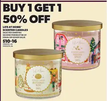 Loblaws LIFE AT HOME SCENTED CANDLES offer
