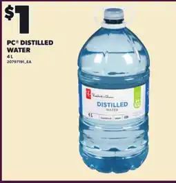 Loblaws PC DISTILLED WATER, 4 L offer