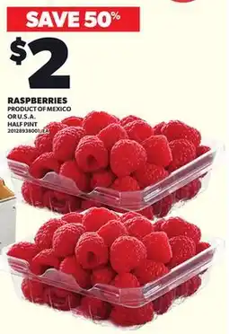 Loblaws RASPBERRIES, HALF PINT offer