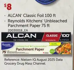 Loblaws ALCAN CLASSIC FOIL, 100 FT, REYNOLDS KITCHENS UNBLEACHED PARCHMENT PAPER, 75 FT offer