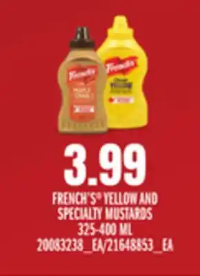 Loblaws FRENCH'S YELLOW AND SPECIALTY MUSTARDS, 325-400 ML offer