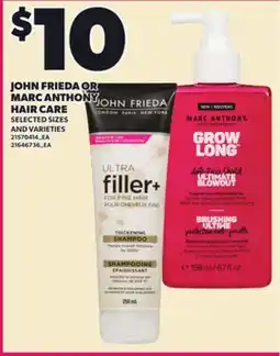 Loblaws JOHN FRIEDA OR MARC ANTHONY HAIR CARE offer