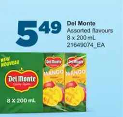 Loblaws DEL MONTE ASSORTED FLAVOURS, 8 X 200ML offer