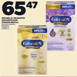 Loblaws ENFAMIL A+ NEUROPRO AND GENTLEASE POWDER REFILLS, 862/890 G offer
