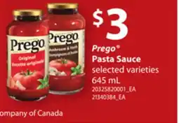 Loblaws PREGO PASTA SAUCE, 645 ML offer