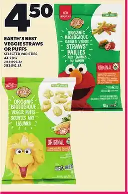 Loblaws EARTH'S BEST VEGGIE STRAWS OR PUFFS, 44-78 G offer