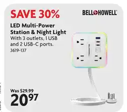 Home Hardware 3 Outlet LED Multi-Power Station & Night Light with 2-Type C & 1 USB offer