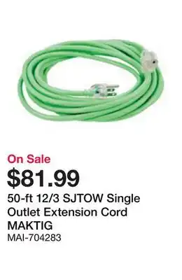 Bumper to Bumper 50-ft 12/3 SJTOW Single Outlet Extension Cord offer
