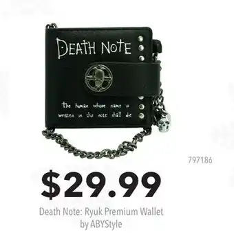 GameStop Death Note: Ryuk Premium Wallet by ABYStyle offer