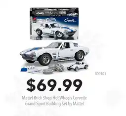 GameStop Mattel Brick Shop Hot Wheels Corvette Grand Sport Building Set by Mattel offer